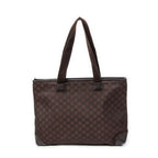 Shoulder Bag Medium Front Pocket Tote Dark Brown Monogrammed Nylon Canvas