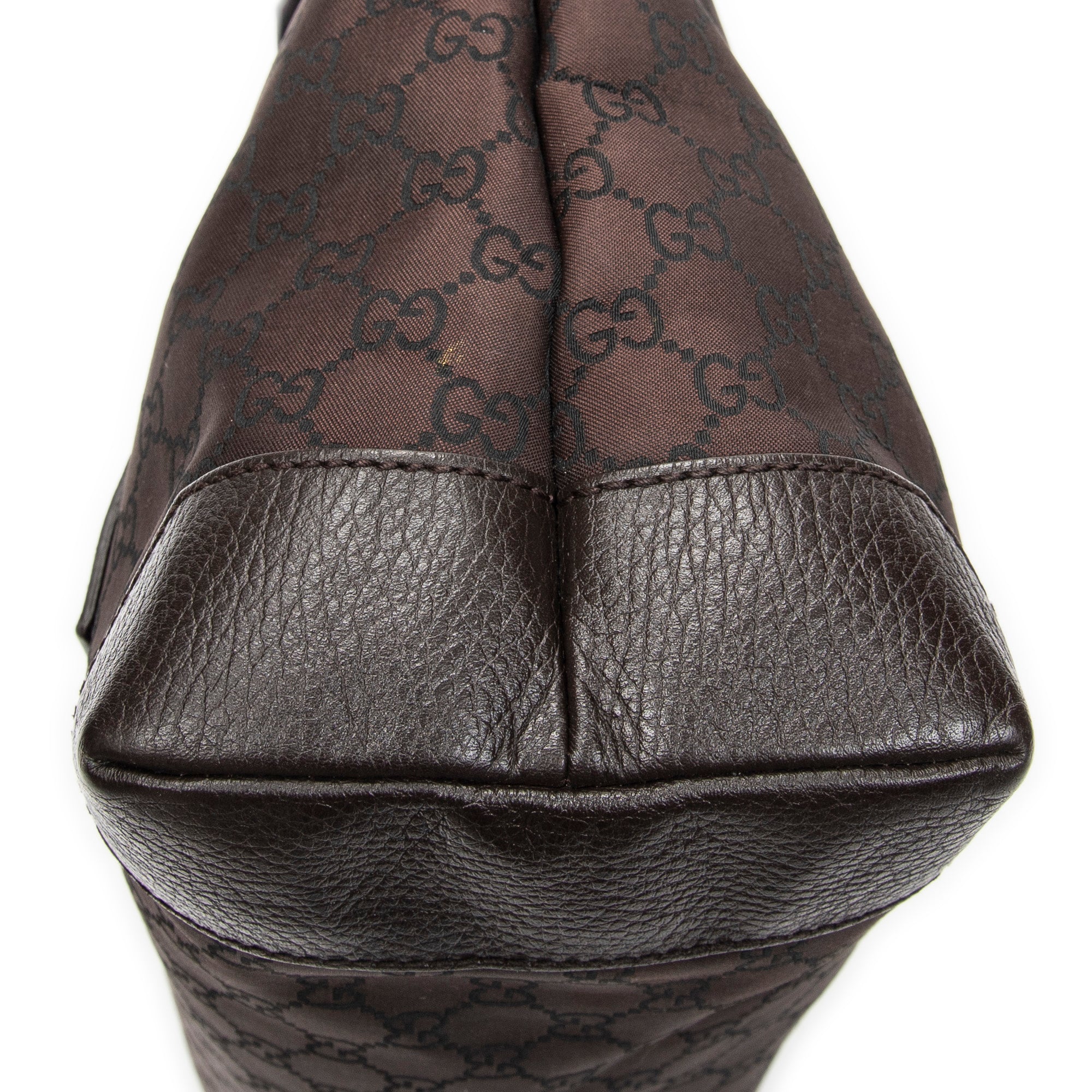 Shoulder Bag Medium Front Pocket Tote Dark Brown Monogrammed Nylon Canvas