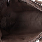 Shoulder Bag Medium Front Pocket Tote Dark Brown Monogrammed Nylon Canvas