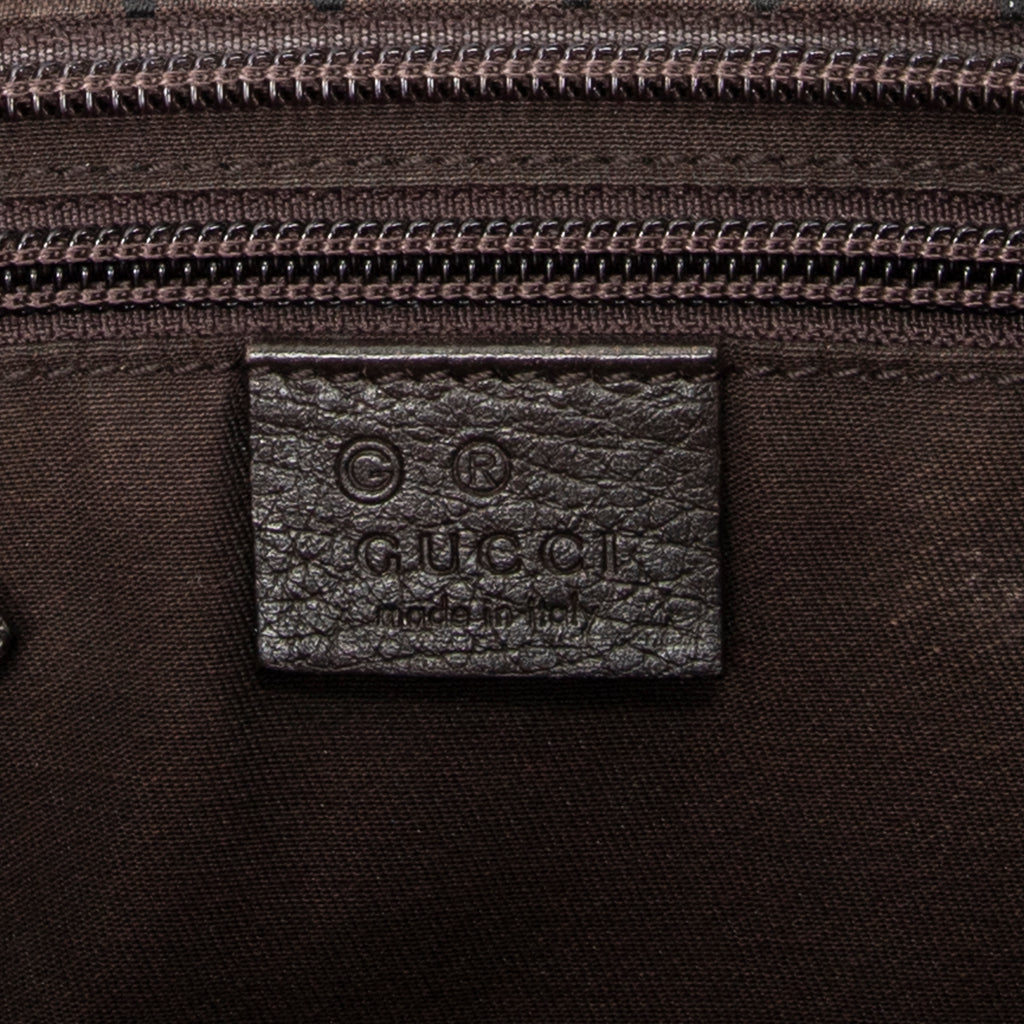 Shoulder Bag Medium Front Pocket Tote Dark Brown Monogrammed Nylon Canvas