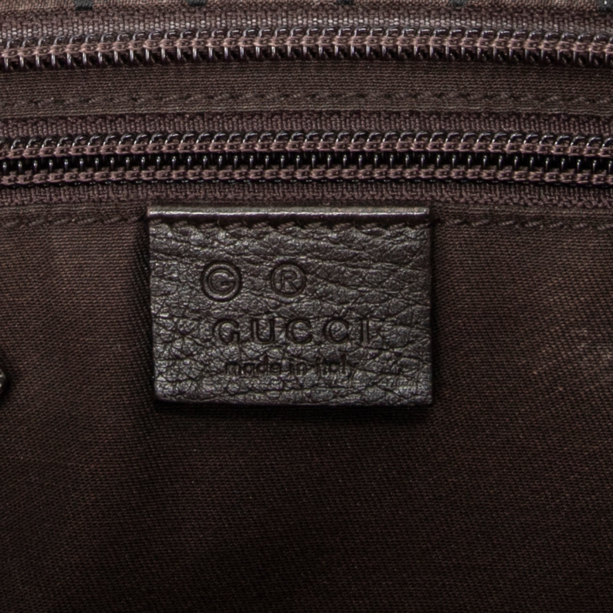 Shoulder Bag Medium Front Pocket Tote Dark Brown Monogrammed Nylon Canvas