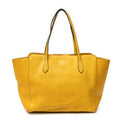 Shoulder Bag Medium Swing Tote Yellow Grained Calfskin Leather