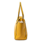 Shoulder Bag Medium Swing Tote Yellow Grained Calfskin Leather