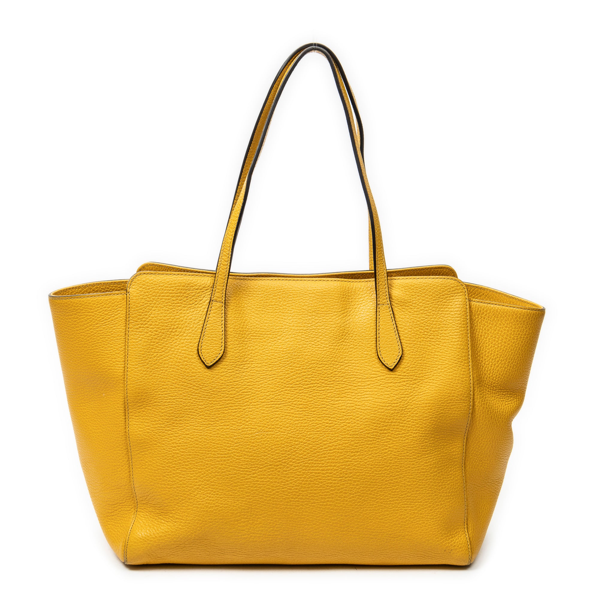Shoulder Bag Medium Swing Tote Yellow Grained Calfskin Leather
