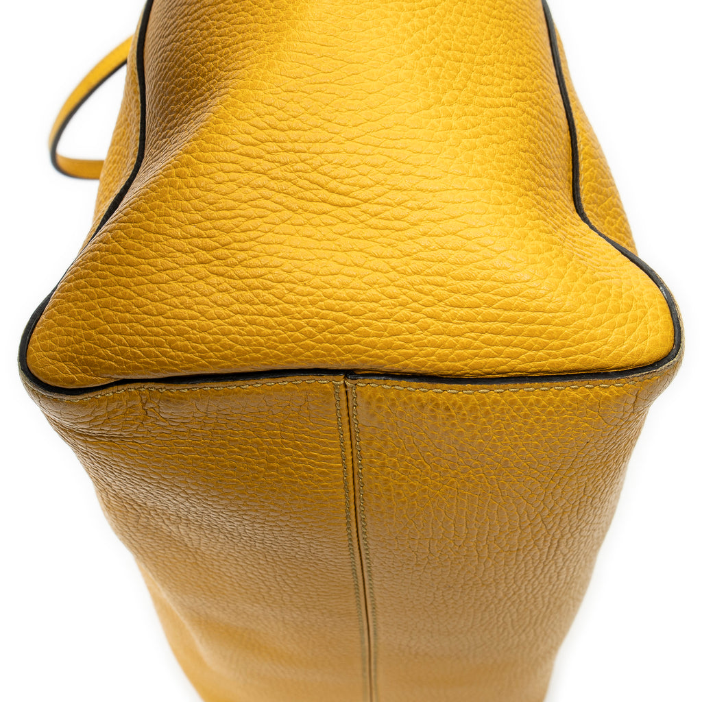 Shoulder Bag Medium Swing Tote Yellow Grained Calfskin Leather