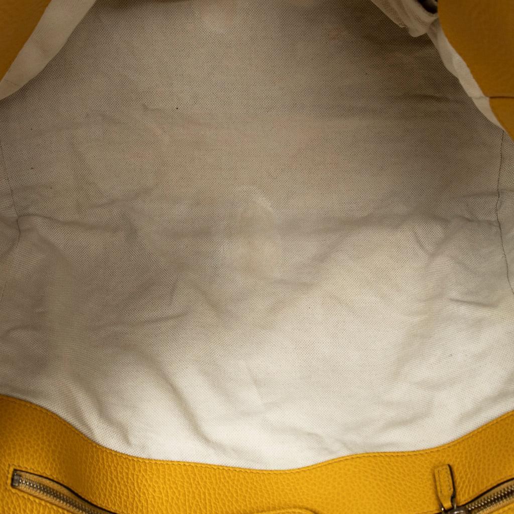 Shoulder Bag Medium Swing Tote Yellow Grained Calfskin Leather
