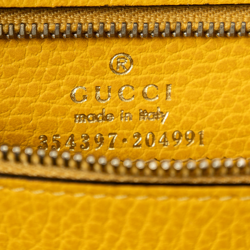 Shoulder Bag Medium Swing Tote Yellow Grained Calfskin Leather