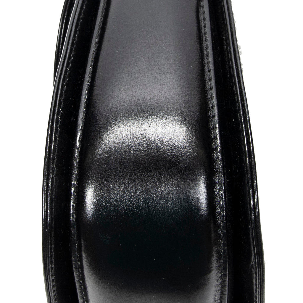 Shoulder Bag Small Bamboo Top Handle Flap Black Smooth Calfskin Leather