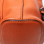 Backpack Medium Bamboo Tassel Backpack Orange Grained Calfskin Leather