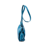 Shoulder Bag Small Tassel Flamenco Teal Calfskin Leather