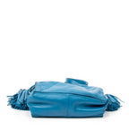Shoulder Bag Small Tassel Flamenco Teal Calfskin Leather