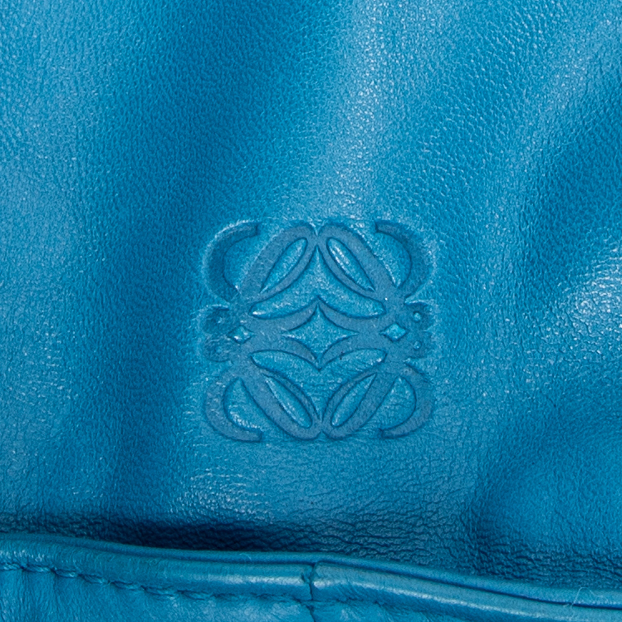 Shoulder Bag Small Tassel Flamenco Teal Calfskin Leather