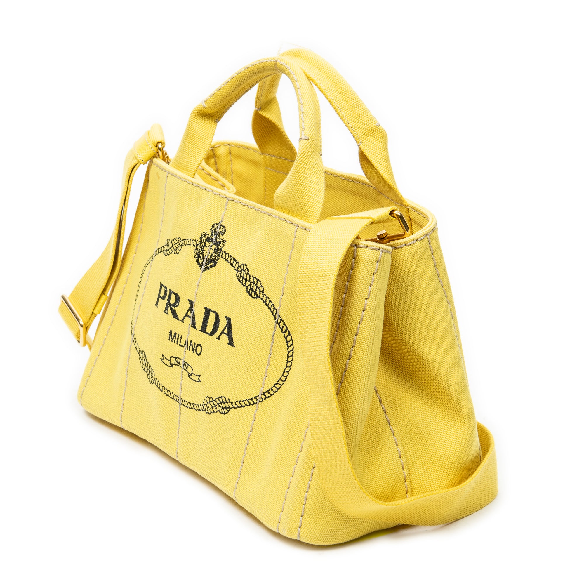 Bolso de hombro pequeño Canapa Tote Lona Canapa amarilla