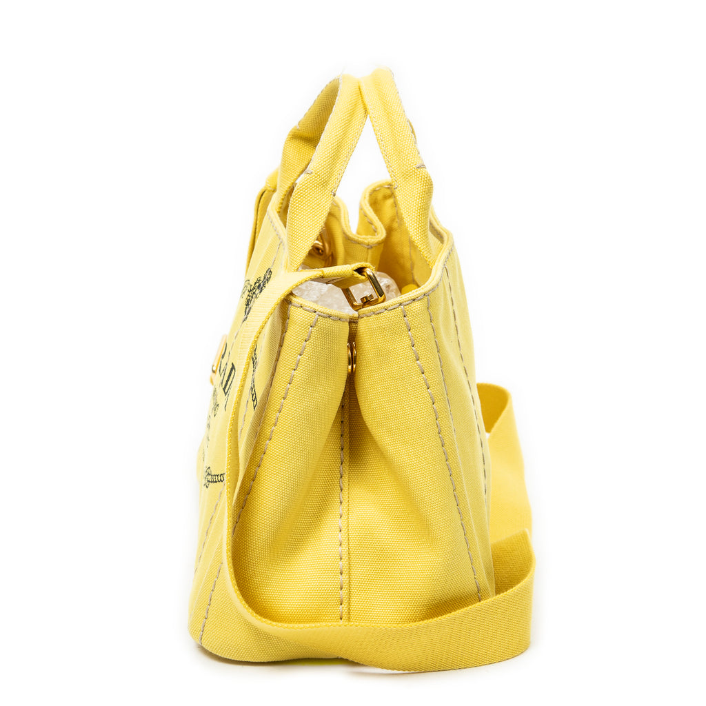 Bolso de hombro pequeño Canapa Tote Lona Canapa amarilla