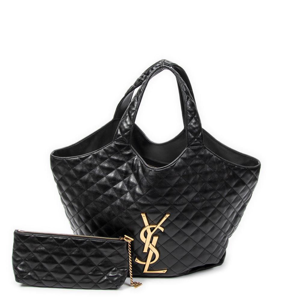 Shoulder Bag Icare Black Quilted Lambskin Leather