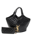 Shoulder Bag Icare Black Quilted Lambskin Leather