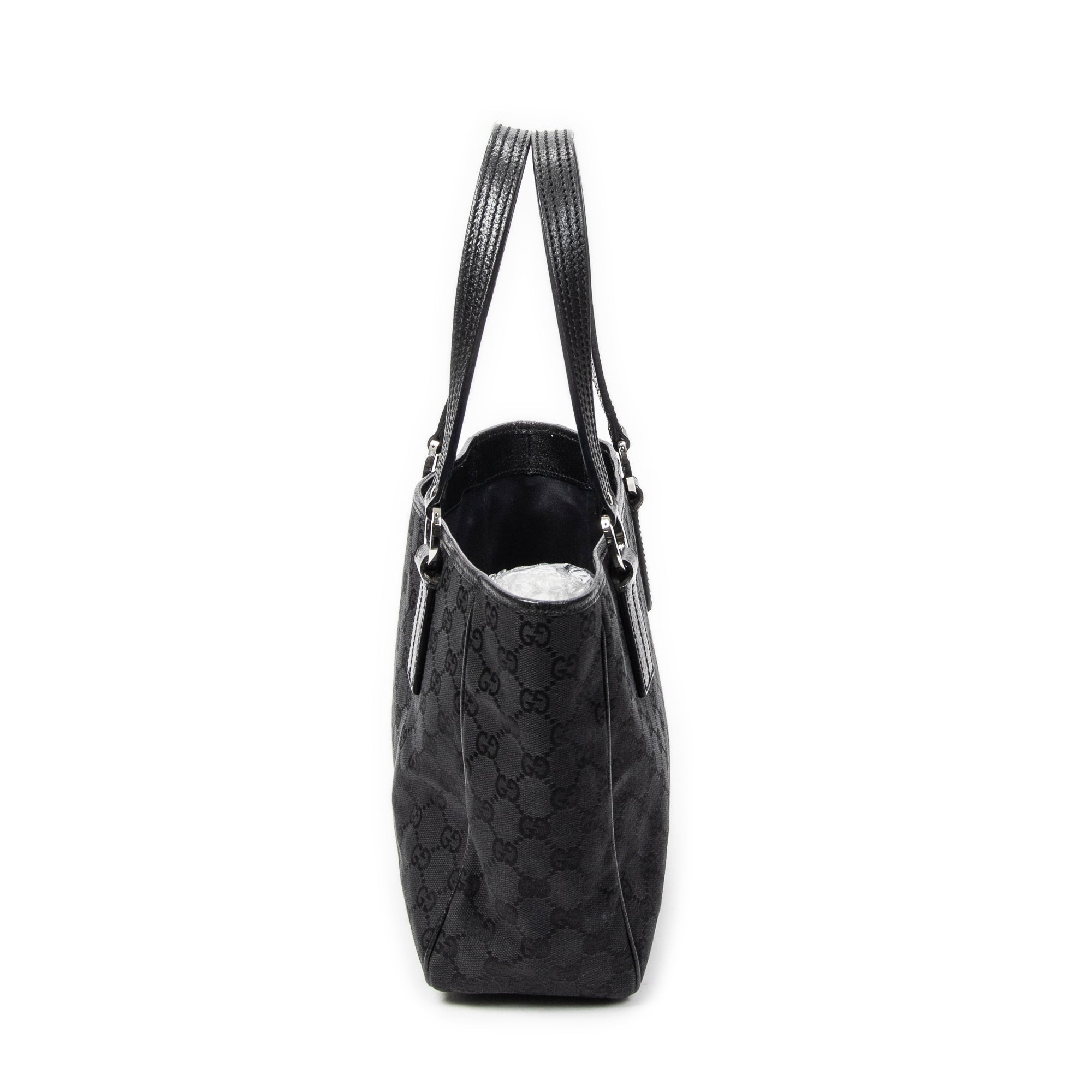 Shoulder Bag Small Shoulder Tote Black Monogrammed Canvas