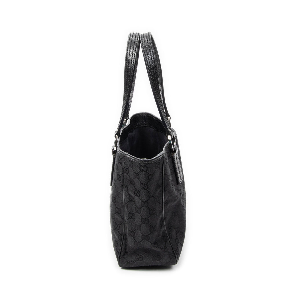 Shoulder Bag Small Shoulder Tote Black Monogrammed Canvas