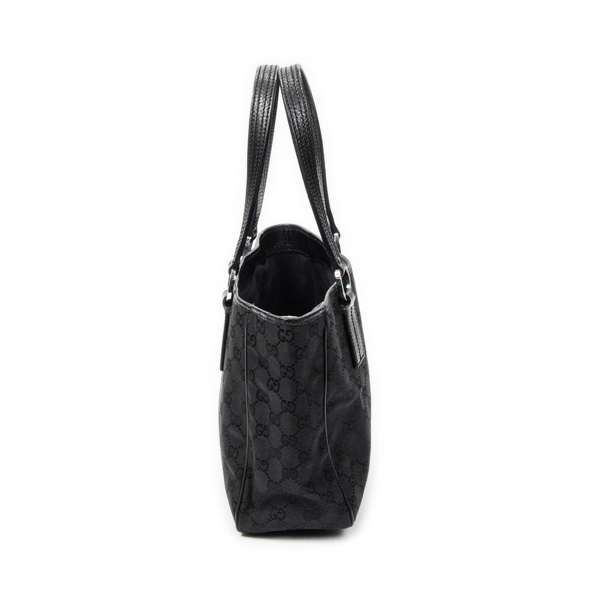 Shoulder Bag Small Shoulder Tote Black Monogrammed Canvas