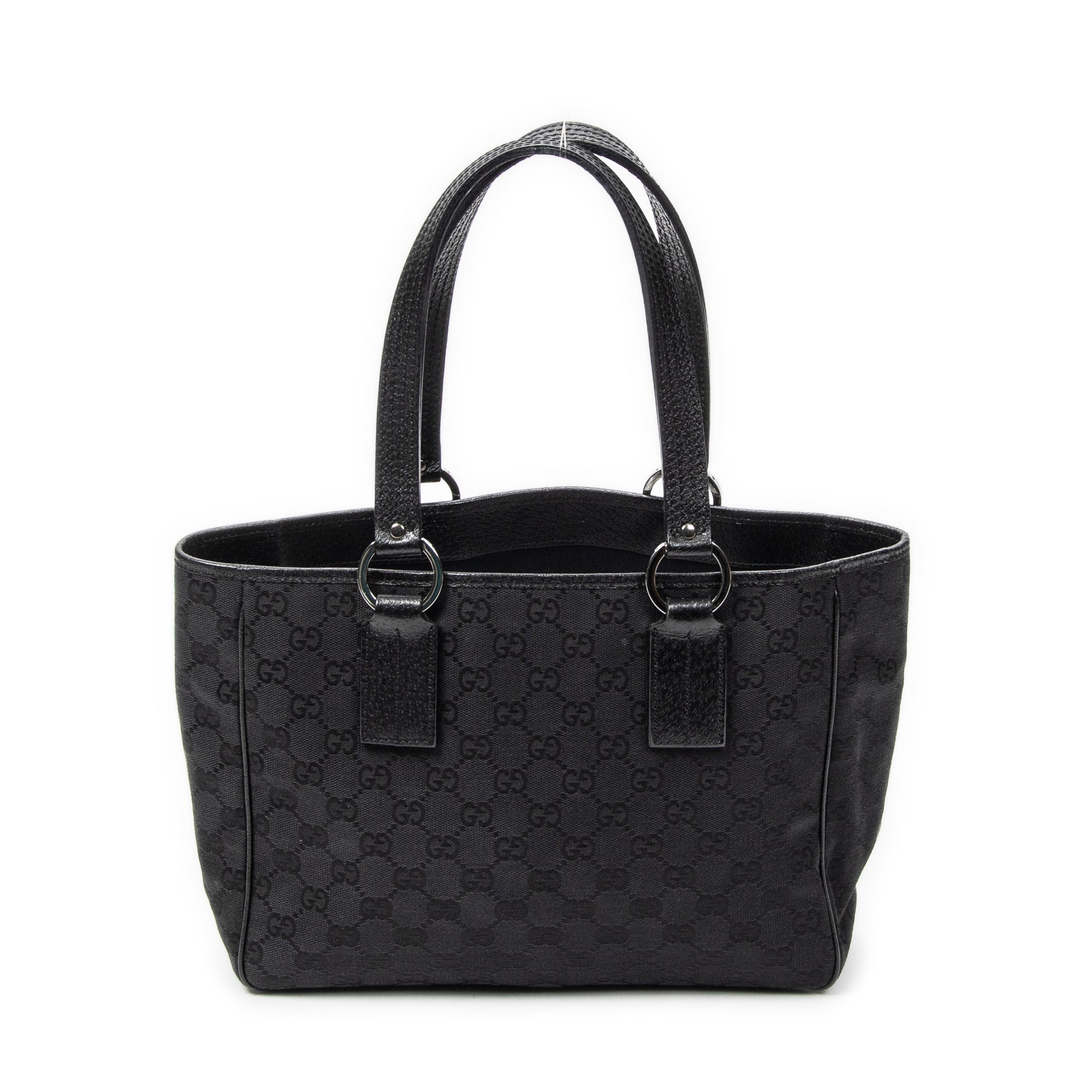 Shoulder Bag Small Shoulder Tote Black Monogrammed Canvas