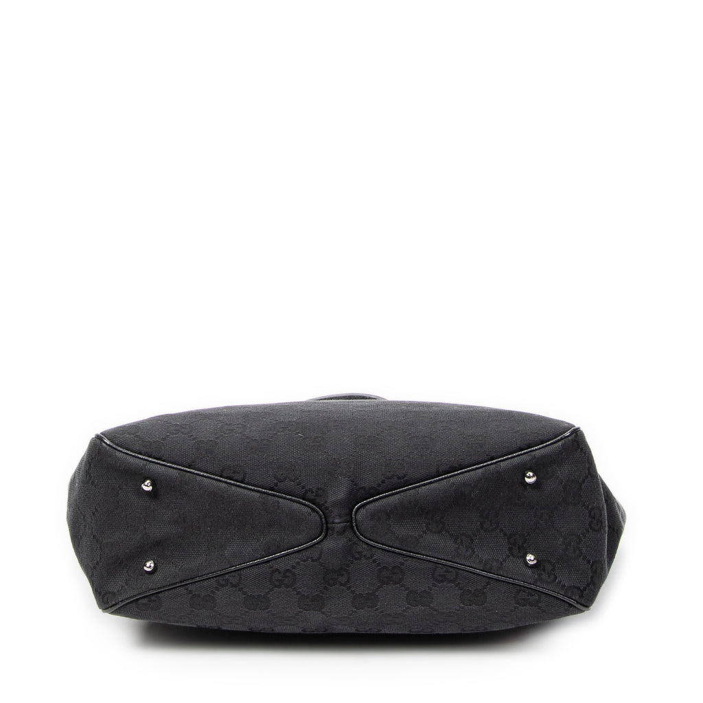Shoulder Bag Small Shoulder Tote Black Monogrammed Canvas