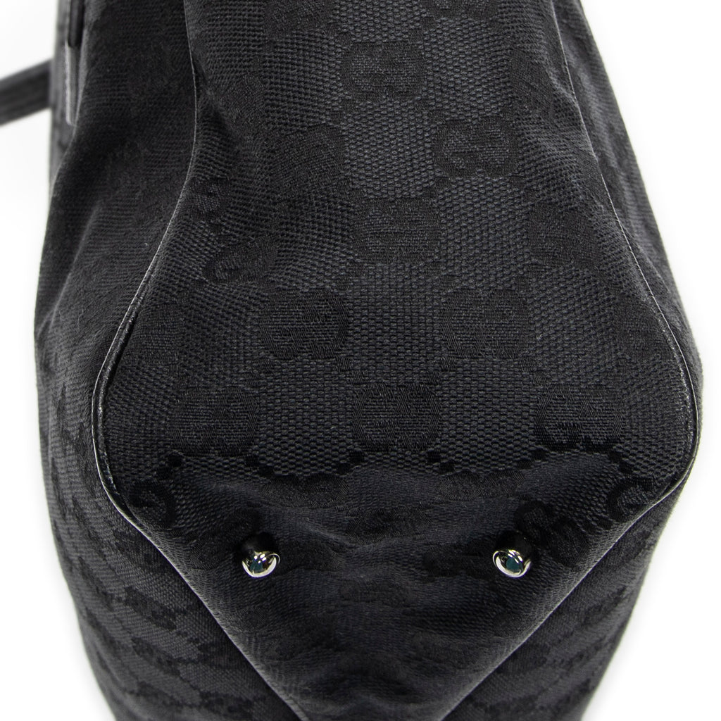 Shoulder Bag Small Shoulder Tote Black Monogrammed Canvas