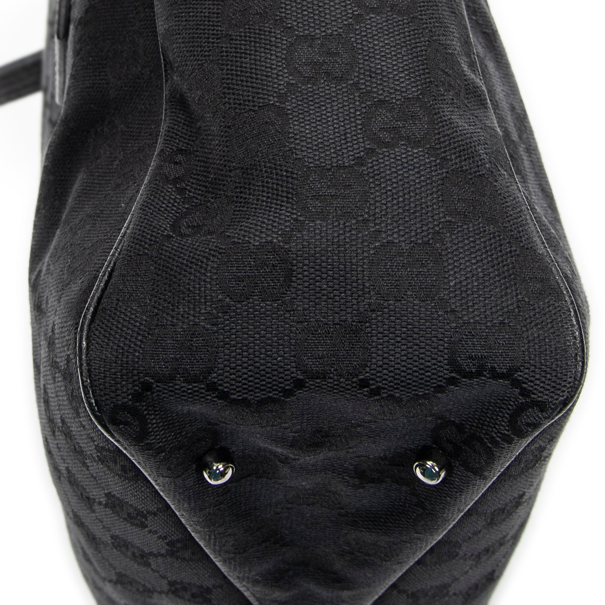 Shoulder Bag Small Shoulder Tote Black Monogrammed Canvas