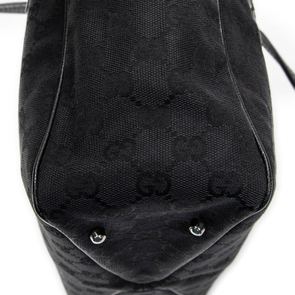 Shoulder Bag Small Shoulder Tote Black Monogrammed Canvas