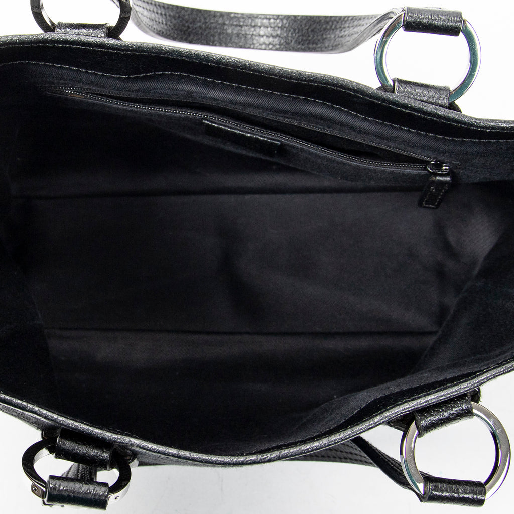 Shoulder Bag Small Shoulder Tote Black Monogrammed Canvas
