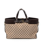 Handbag Horizontal Belt Tote Beige Monogrammed Canvas