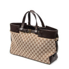 Handbag Horizontal Belt Tote Beige Monogrammed Canvas