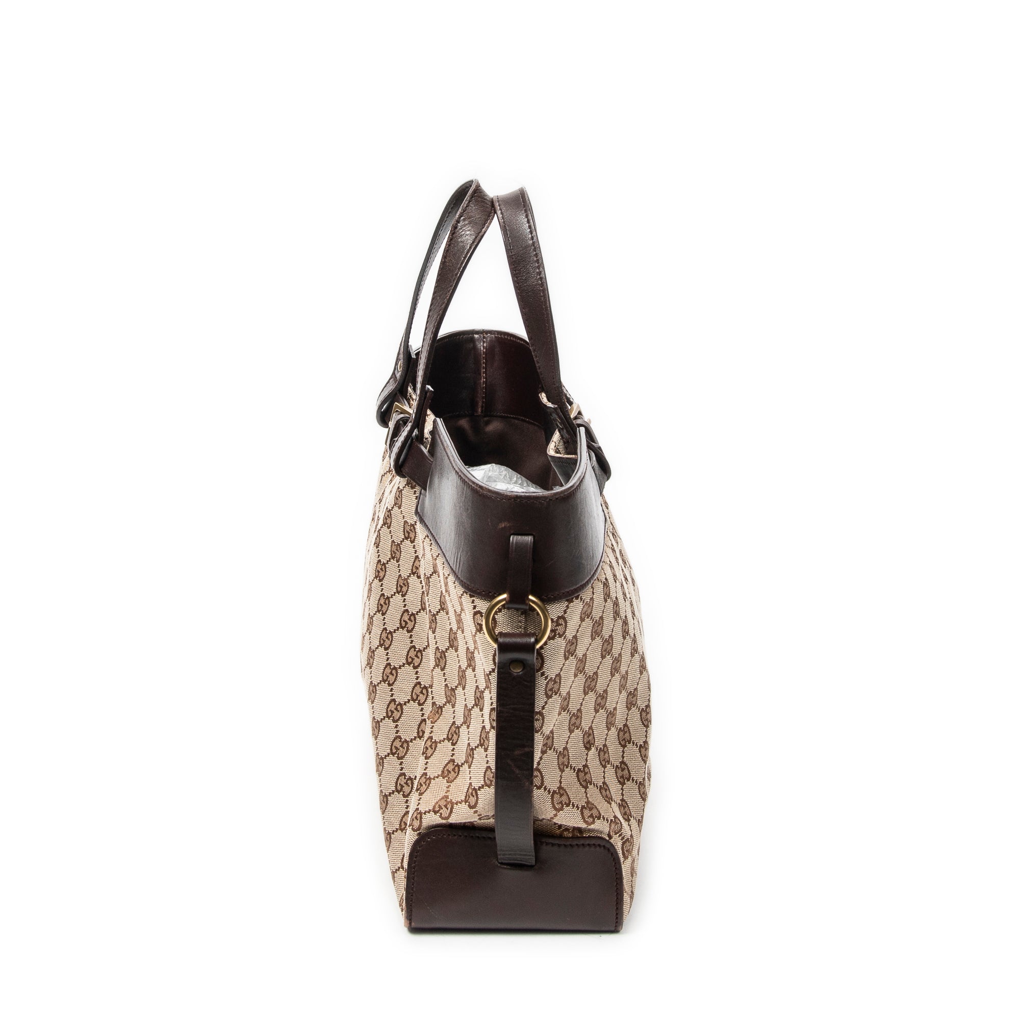 Handbag Horizontal Belt Tote Beige Monogrammed Canvas