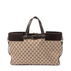 Handbag Horizontal Belt Tote Beige Monogrammed Canvas
