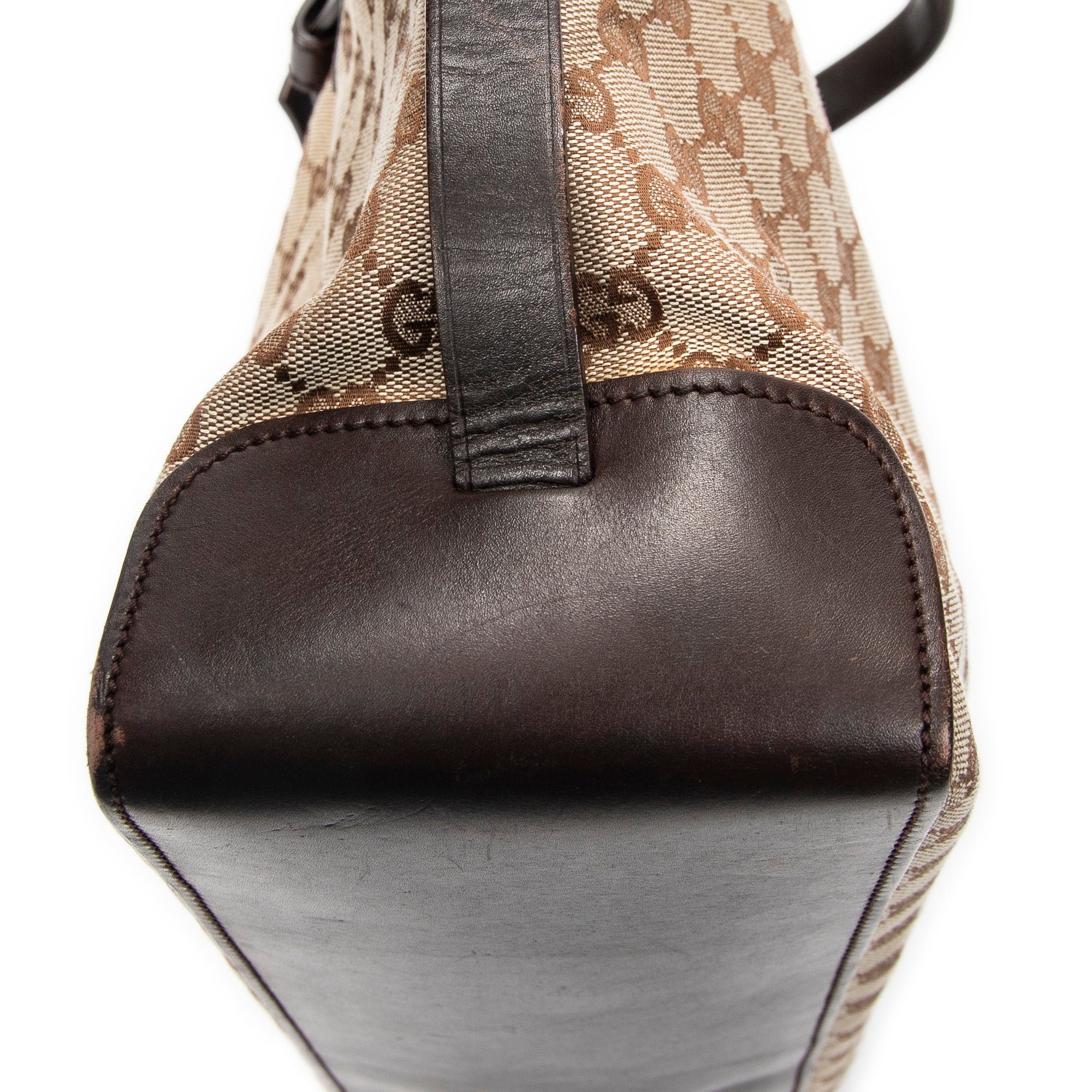 Handbag Horizontal Belt Tote Beige Monogrammed Canvas