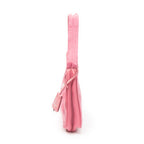 Bolso de hombro mini Hobo con cremallera de lona de nailon rosa
