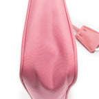 Bolso de hombro mini Hobo con cremallera de lona de nailon rosa