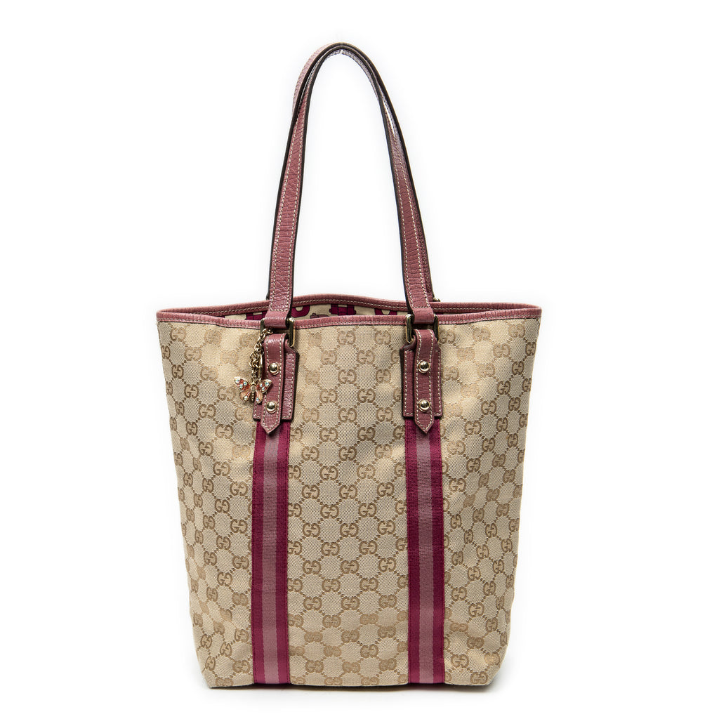Shoulder Bag Web Vertical Jolicoeur Tote Pink Monogrammed Canvas