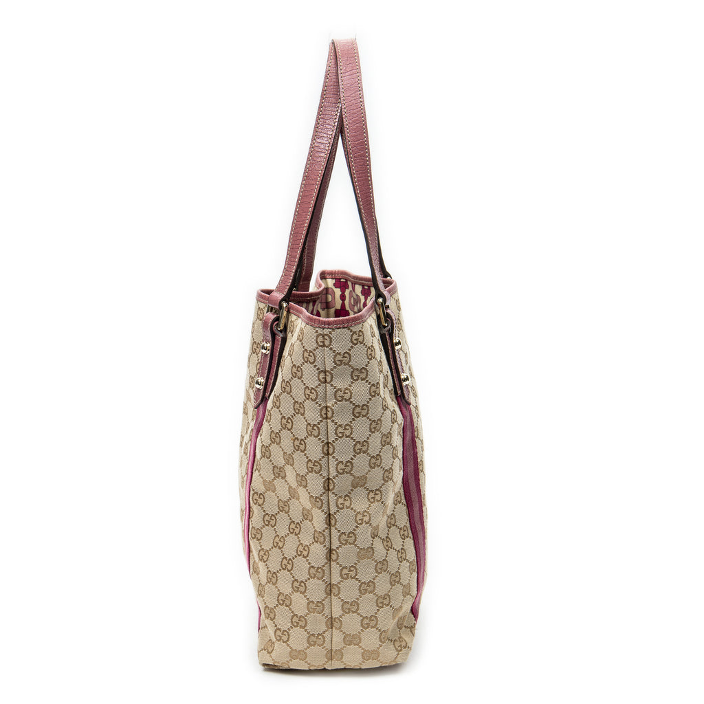Shoulder Bag Web Vertical Jolicoeur Tote Pink Monogrammed Canvas