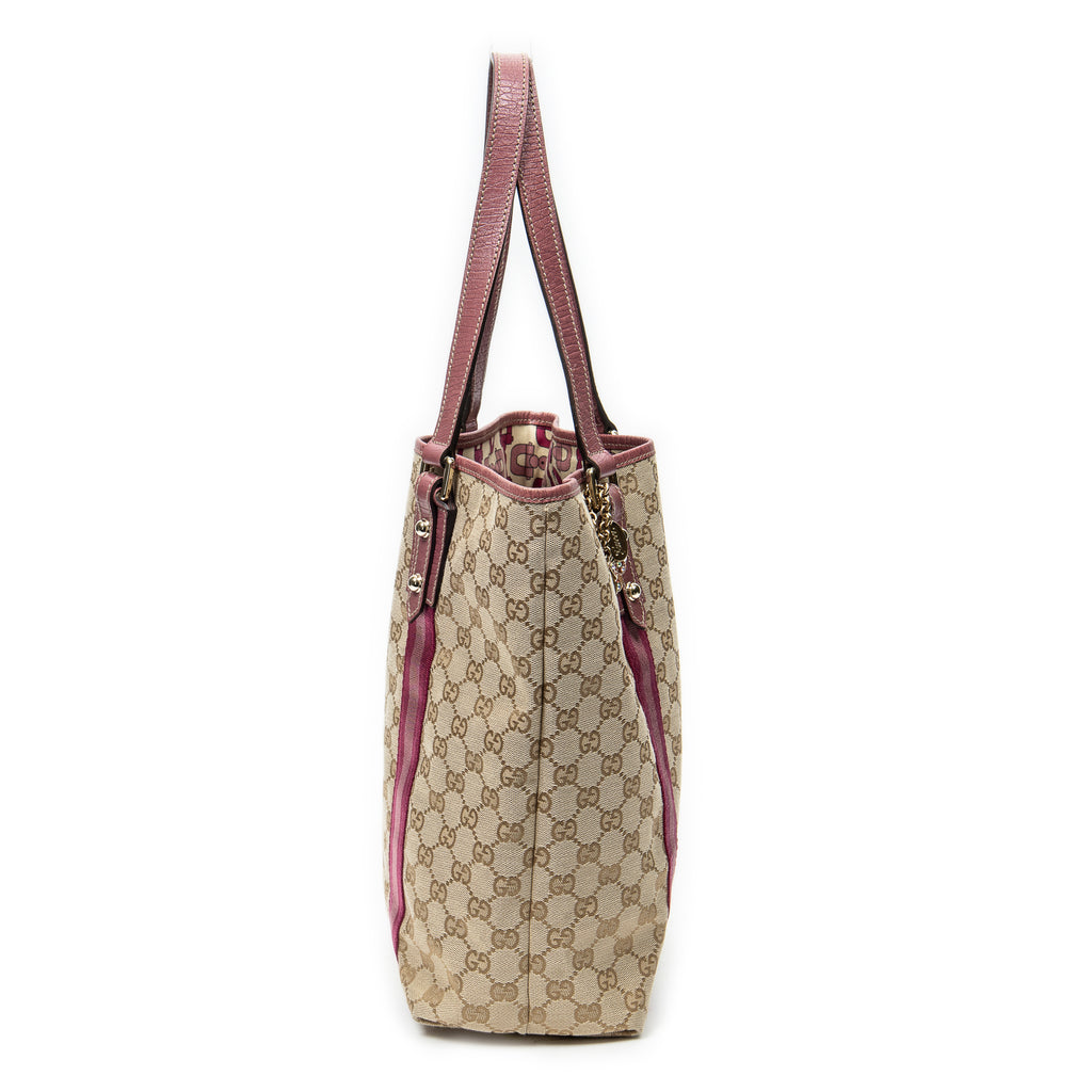 Bolso al hombro vertical Jolicoeur de lona Monogram rosa