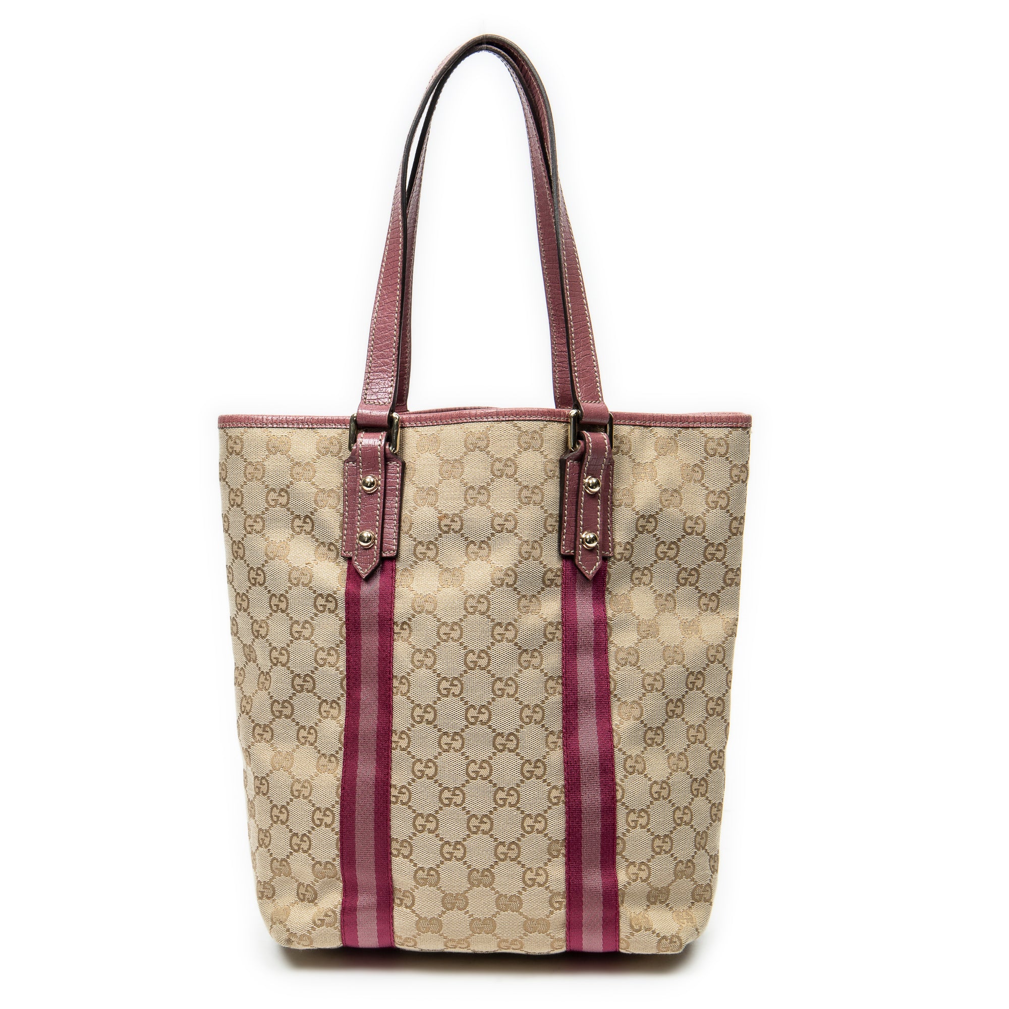 Shoulder Bag Web Vertical Jolicoeur Tote Pink Monogrammed Canvas