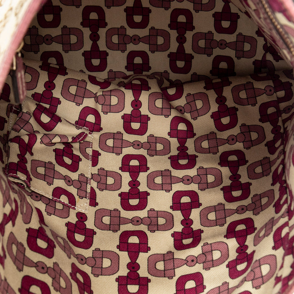 Bolso al hombro vertical Jolicoeur de lona Monogram rosa