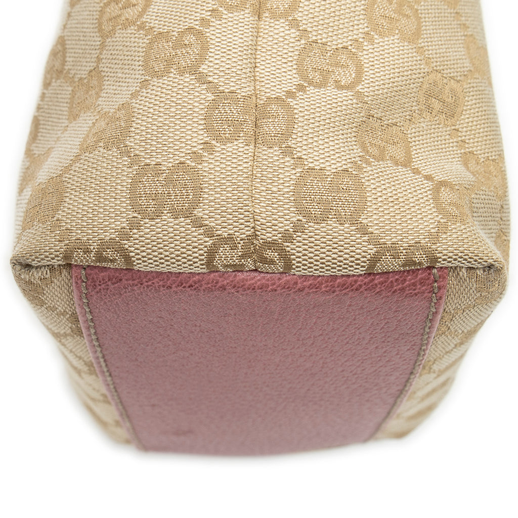 Shoulder Bag Charmy Bucket Tote Pink Monogrammed Canvas