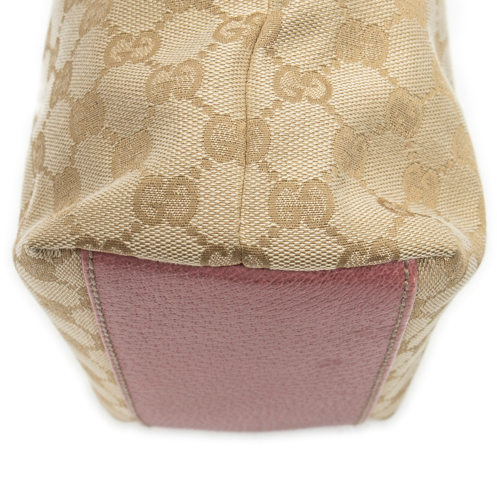 Shoulder Bag Charmy Bucket Tote Pink Monogrammed Canvas