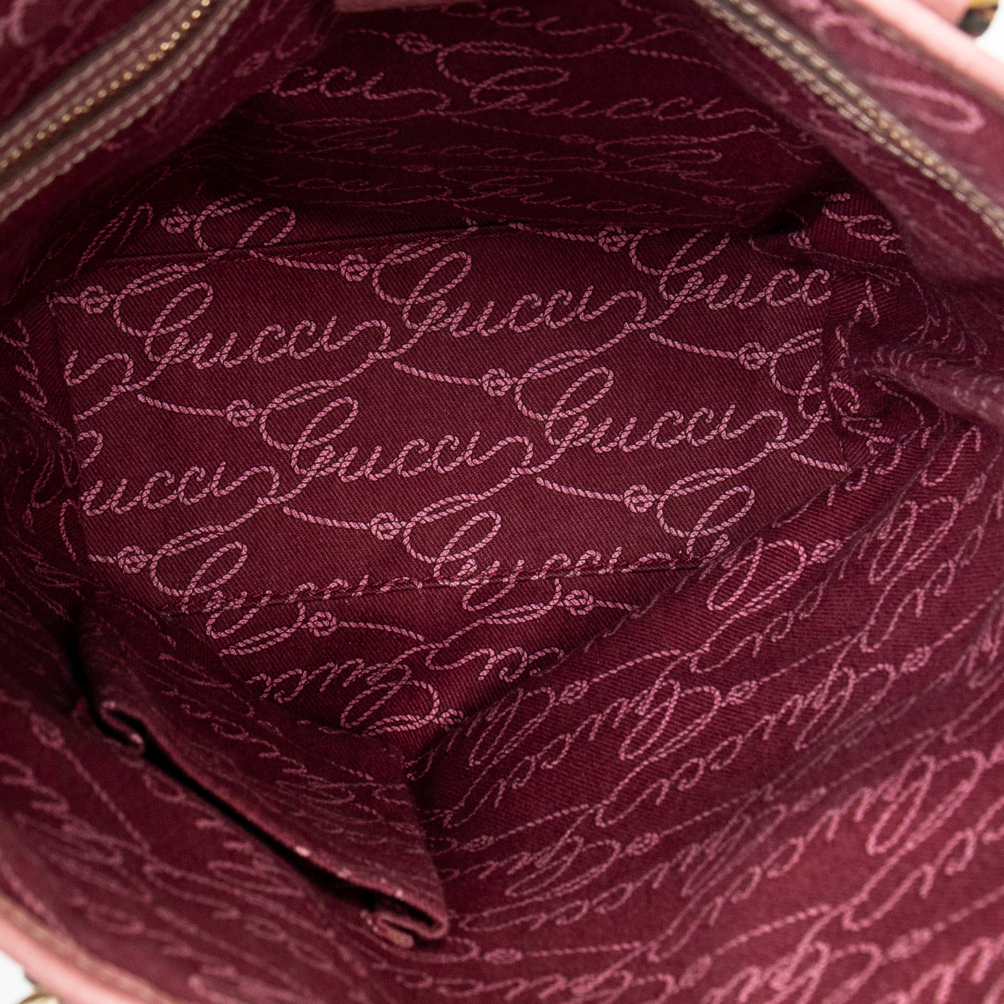Shoulder Bag Charmy Bucket Tote Pink Monogrammed Canvas