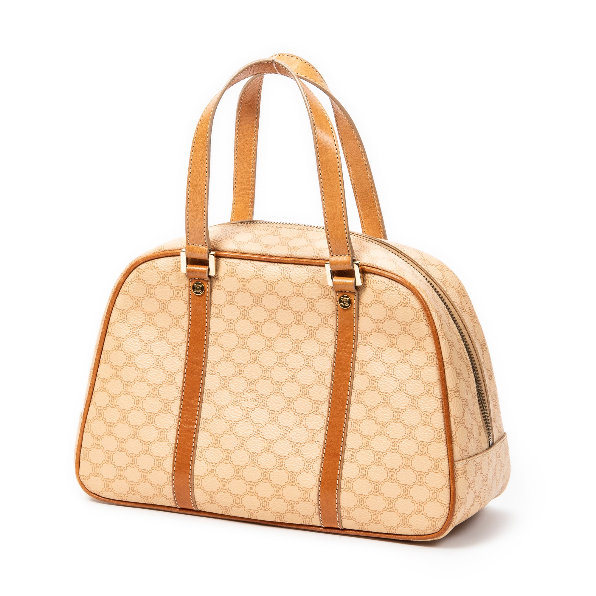 Handbag Vintage Small Bowler Tote Beige Macadam Coated Canvas