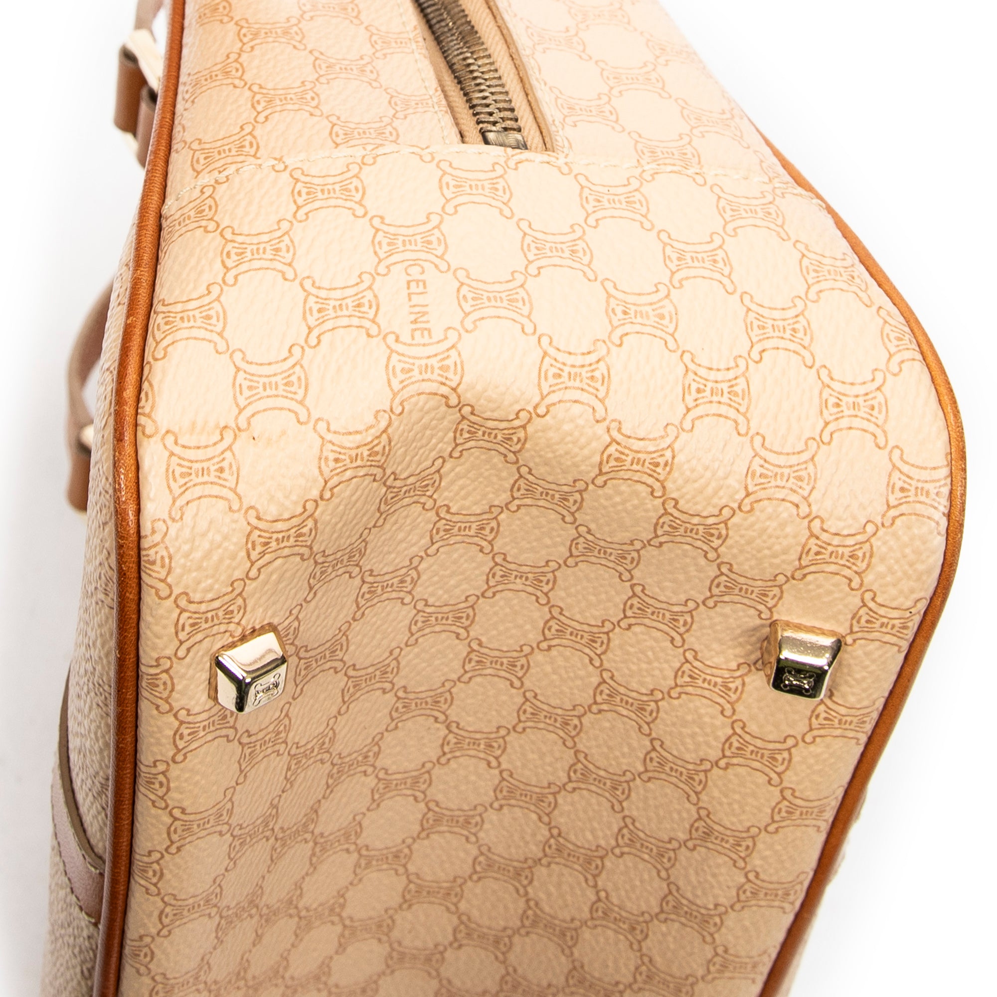 Handbag Vintage Small Bowler Tote Beige Macadam Coated Canvas
