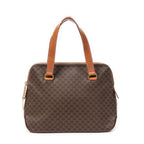 Bolso de hombro Vintage Macadam Tote Lona revestida Macadam marrón