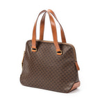 Bolso de hombro Vintage Macadam Tote Lona revestida Macadam marrón