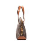 Bolso de hombro Vintage Macadam Tote Lona revestida Macadam marrón