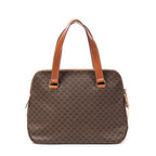 Bolso de hombro Vintage Macadam Tote Lona revestida Macadam marrón